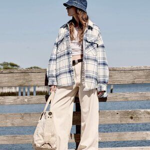 Denimist Shirt Jacket  SMALL SIZE Blue And Cream